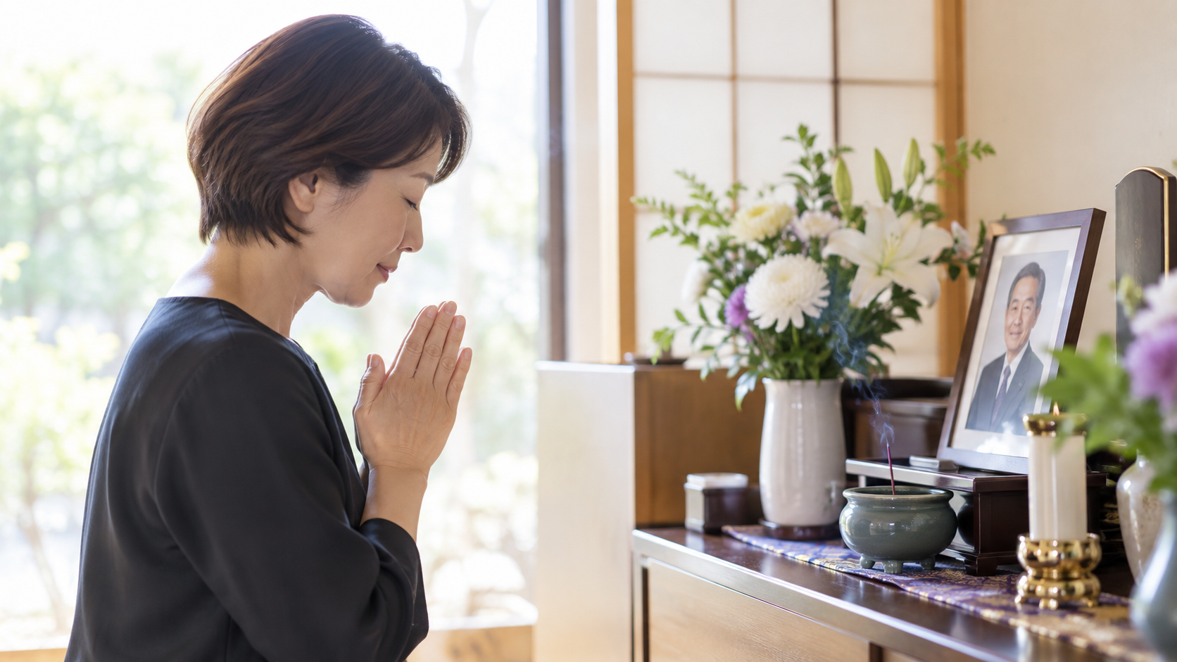 自宅から故人を偲ぶ供養のイメージ