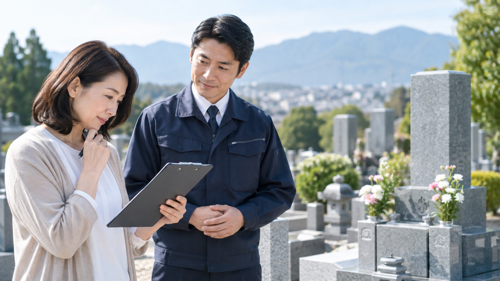 お墓参り代行サービスを比較検討するイメージ